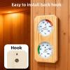 ComfyHarbor 2-in-1 Wooden Sauna Thermometer and Hygrometer, High Accuracy Pine Wood Temperature Humidity Monitor for Steam Room, Clear Scale 0-120C(70-250F Horizontal) view 4