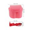 TOYANDONA 2 Sets Denture Soaking Case Portable Retainer Storage Box White Pink Denture Cleaning Kit for Travel Dental Care view 2