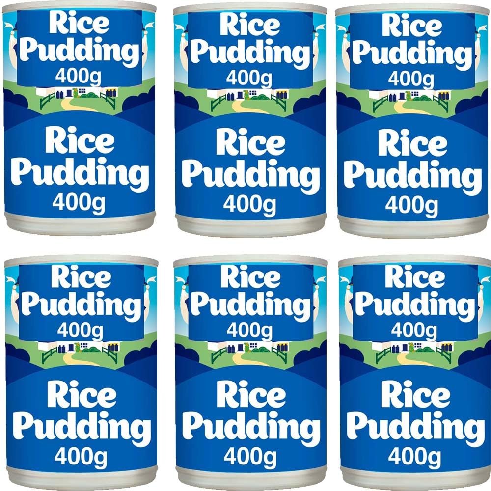 Rice Pudding 400g Can PMP - Creamy Tinned Rice Pudding Dessert, Ready to Eat, Smooth & Rich Milk Pudding, Vegetarian Friendly, Classic British Style (6 x Can)