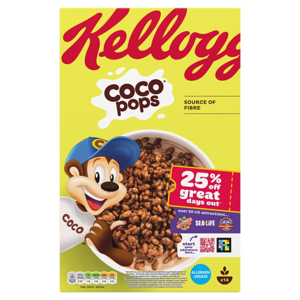 Kellogg's Coco Pops Chocolate Breakfast Cereal 420g