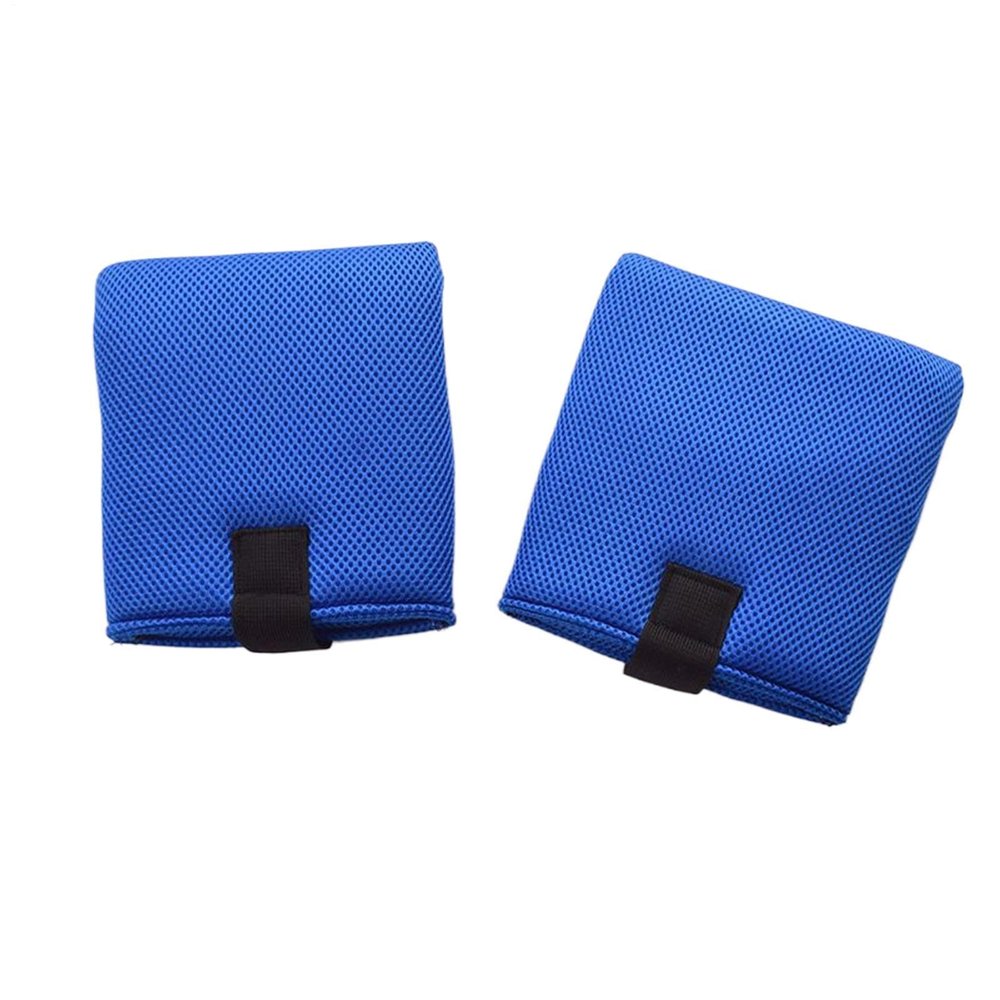 1 Pair Wheelchair Footrest Covers - Blue Sponge Mesh 18x20x4cm Non Slip Pedal Protector - Soft Leg Pad for Elderly - Prevents Scratches On Feet & Footplate