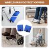 1 Pair Wheelchair Footrest Covers - Blue Sponge Mesh 18x20x4cm Non Slip Pedal Protector - Soft Leg Pad for Elderly - Prevents Scratches On Feet & Footplate view 4