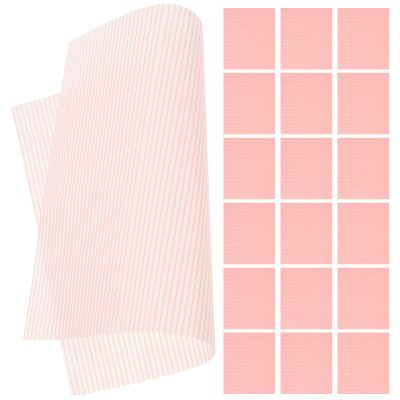 EXAOMBLE Grease Proof Sandwich Wrap Papers 50 Sheets Pink Vertical Stripes for Burgers Cake and Food Packaging