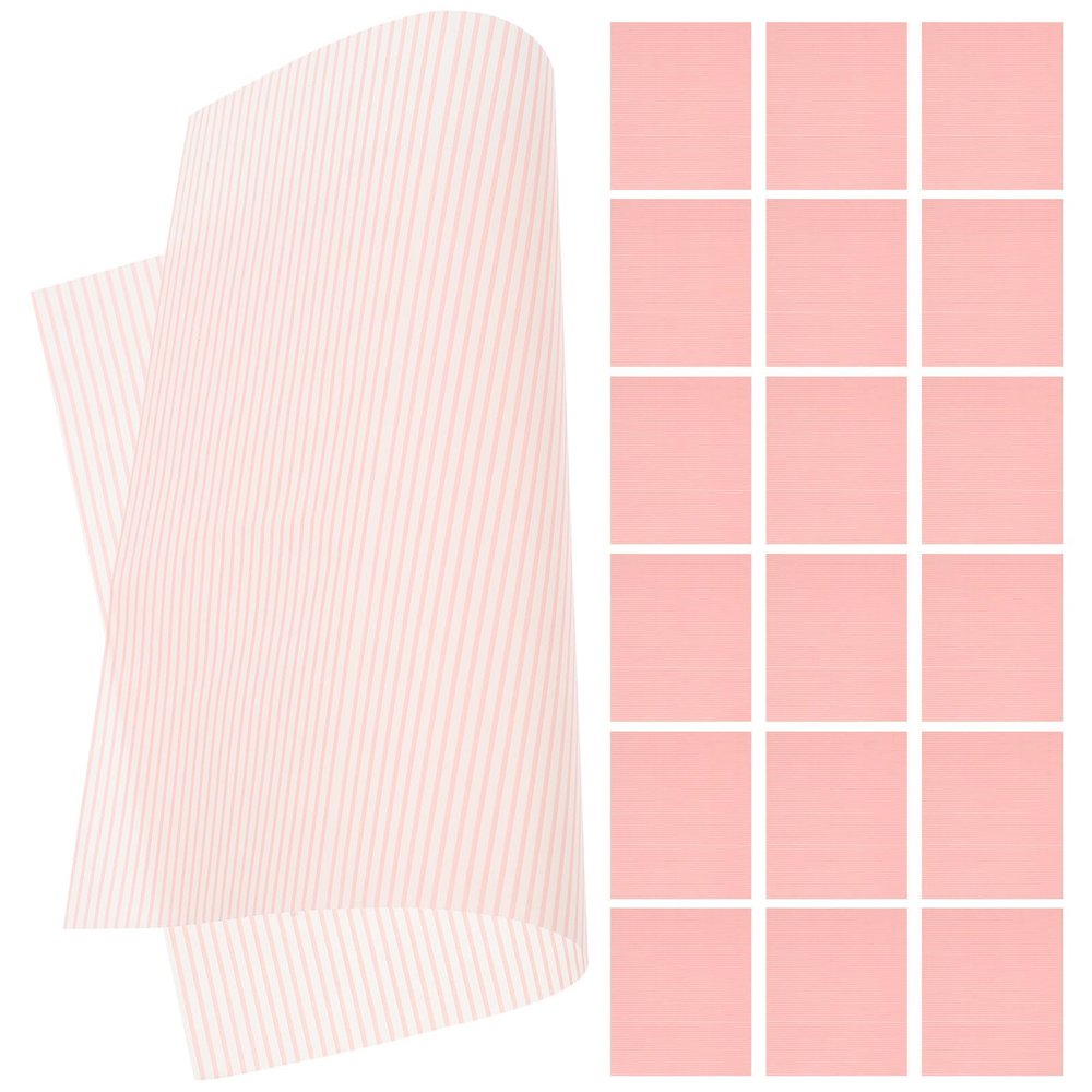 EXAOMBLE Grease Proof Sandwich Wrap Papers 50 Sheets Pink Vertical Stripes for Burgers Cake and Food Packaging