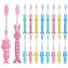 DRESSOOS 32pcs Cute Cartoon Toothbrush Set with Soft Bristles and Suction Cup Base, Pp Material Manual Toothbrushes, Bear and Rabbit Shapes for Daily Oral Care view 1