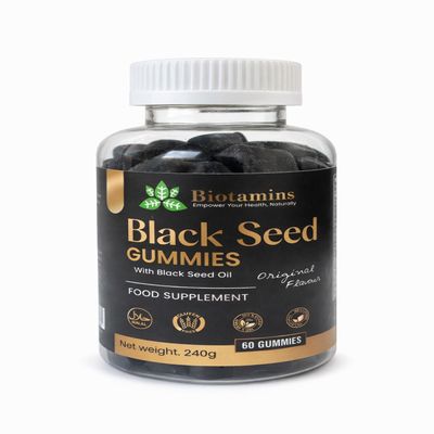 Black Seed Oil Gummies Herbal Supplement with Nigella Sativa | Immune Support, Digestive Health & Overall Wellness | Delicious Chewable Gummies for Men & Women (60 Count)