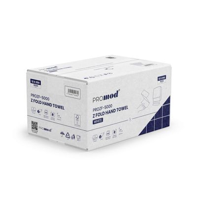 Promod Premium White Z Fold Hand Towels, 2-Ply Virgin Paper Hand Towels Disposable, Bulk 3000 Sheets (12 Packs x 250), High Absorbency & Strength, Ideal for Businesses, Offices & Healthcare