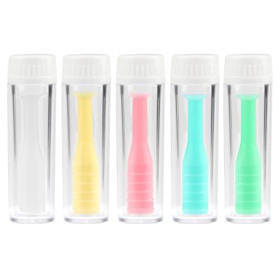 5 PCS Contact Lens Remover Silicone Suction Inserter for Soft Hard Lenses & Scleral Lens, Portable Travel Applicator Kit, Easy Lens Removal