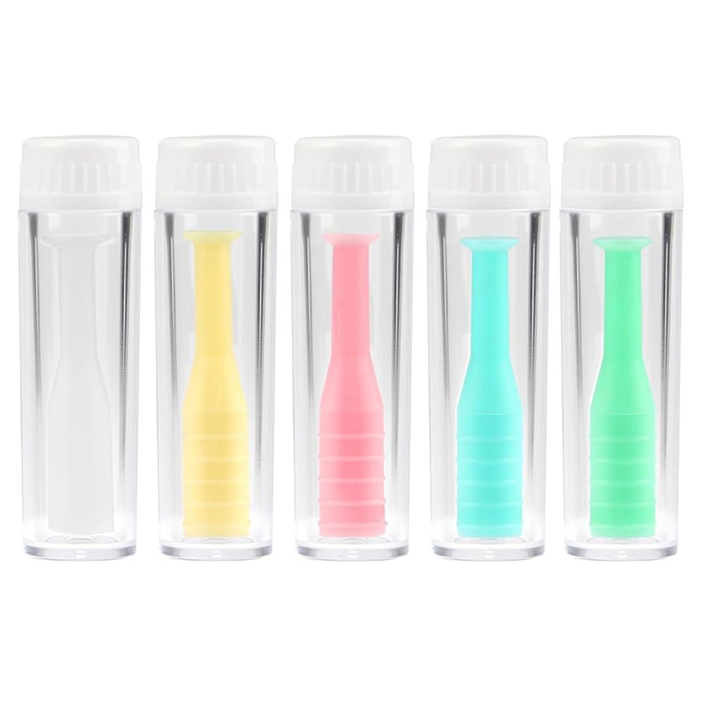 5 PCS Contact Lens Remover Silicone Suction Inserter for Soft Hard Lenses & Scleral Lens, Portable Travel Applicator Kit, Easy Lens Removal
