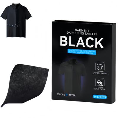 Black Fabric Dye,Pack of 10 Durable Textile Dye Tablets,Fabric Color Reviver for Black Clothes,Machine Washable for Cotton Silk. (1Box)