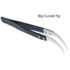 3pcs Non Conductive Ceramic Tweezers Set, Anti-Static Zirconia Tips for Soldering, Heat Resistant Stainless Steel Tools with Straight view 3