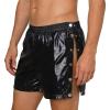 Agoky Men STear Away Shorts Plastic Loungewear Beach Surfing Swimwear Knee Leg Hip Surgical Waterproof Short Pants Black XXL view 1