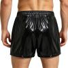 Agoky Men STear Away Shorts Plastic Loungewear Beach Surfing Swimwear Knee Leg Hip Surgical Waterproof Short Pants Black XXL view 2