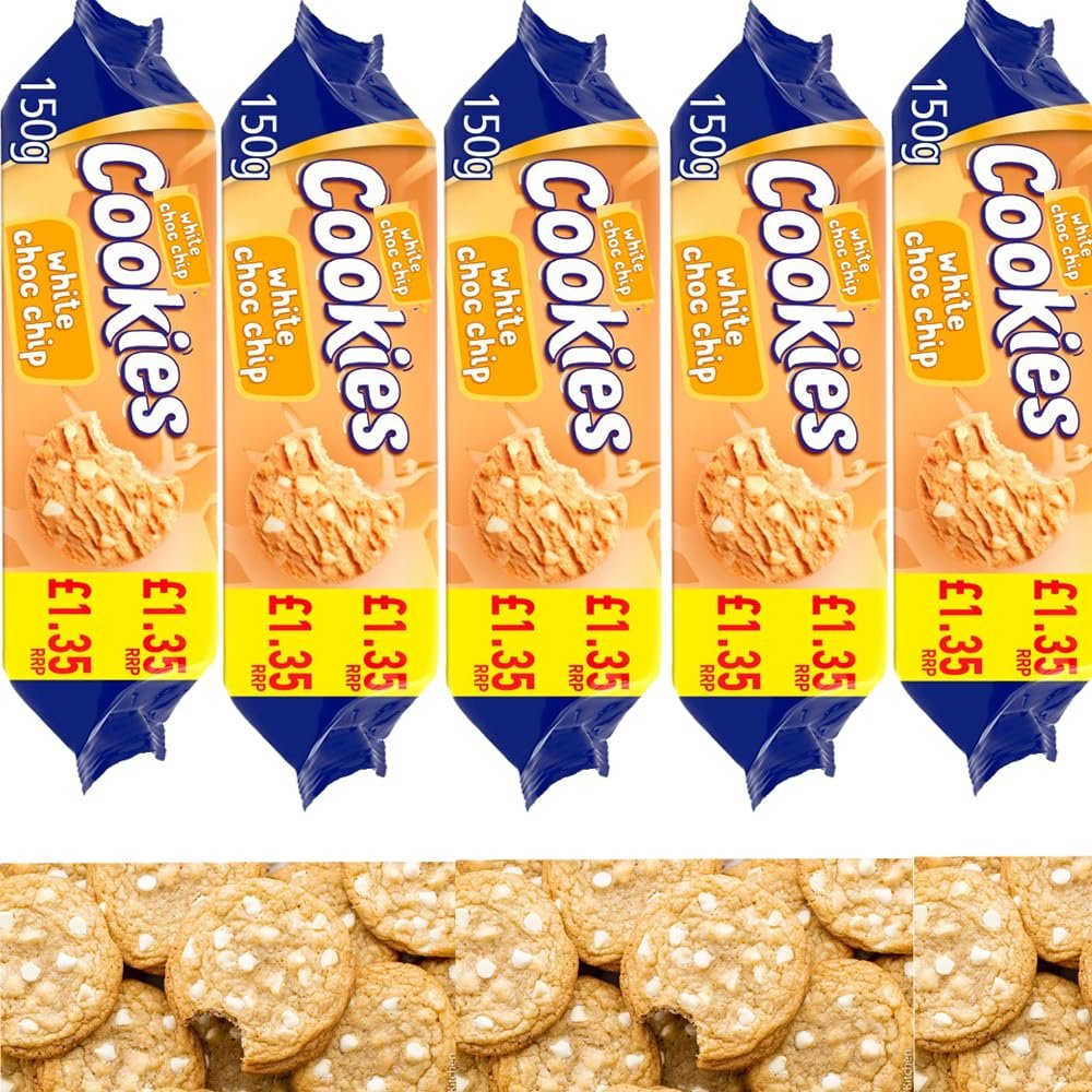 Chunky One White Choc Chip Cookies PMP 150g - Cookies with White Chocolate Chips - mct (6 x Packs)