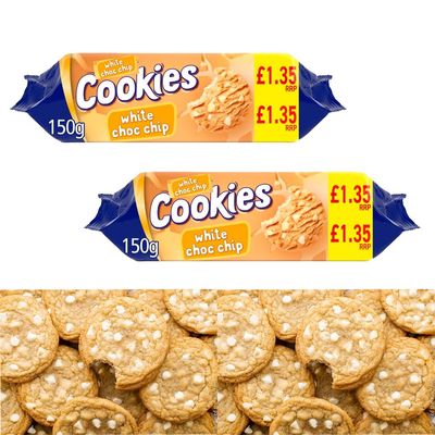 Chunky One White Choc Chip Cookies PMP 150g - Cookies with White Chocolate Chips - mct (2 x Packs)