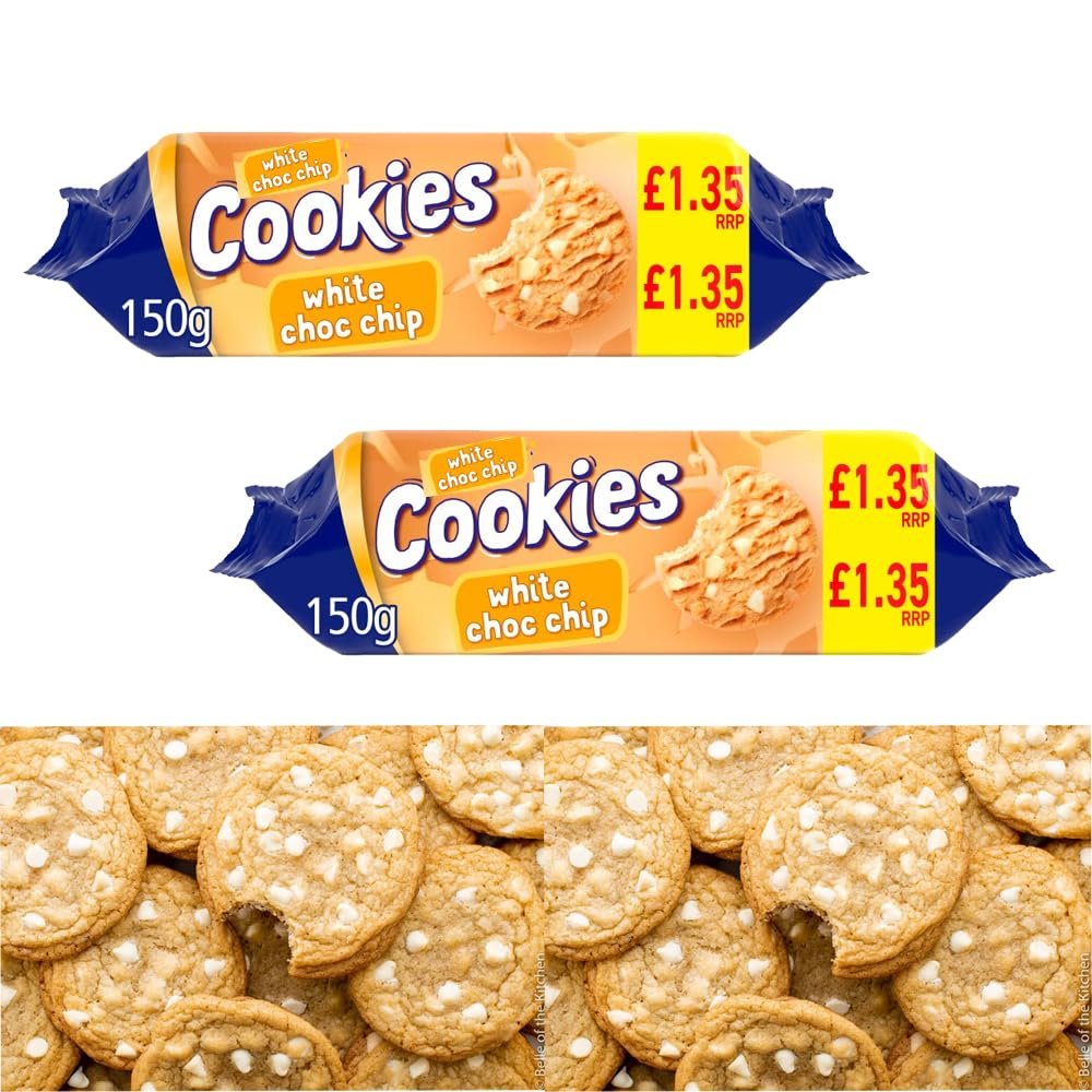Chunky One White Choc Chip Cookies PMP 150g - Cookies with White Chocolate Chips - mct (2 x Packs)