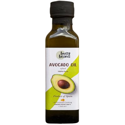 Avocado Oil 250ml | Cooking Oil | Mild Flavour | High Heat Use | by Busy Beans