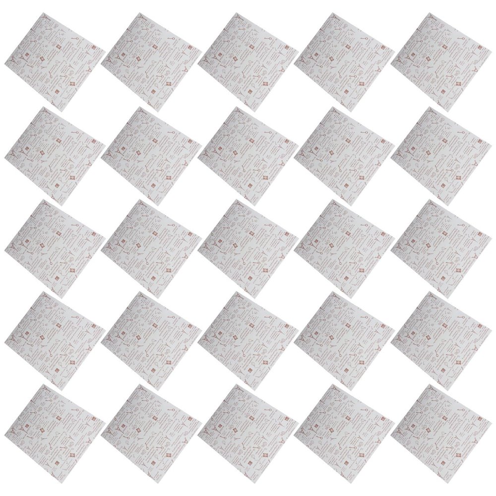 KICHOUSE Greaseproof Packaging Paper Multipurpose Dinner and Baking Use Retro 50 Sheets for Food Wrapping, Waterproof and Safe Paper for Burger, Chicken Roll, and Mini Bag Lining