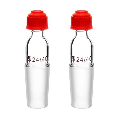 NONDK Thermometer Inlet Adapter 24/40 Inner Joint- Glass Type(2pcs) for Distillation Apparatus in Chemistry Laboratory Lab
