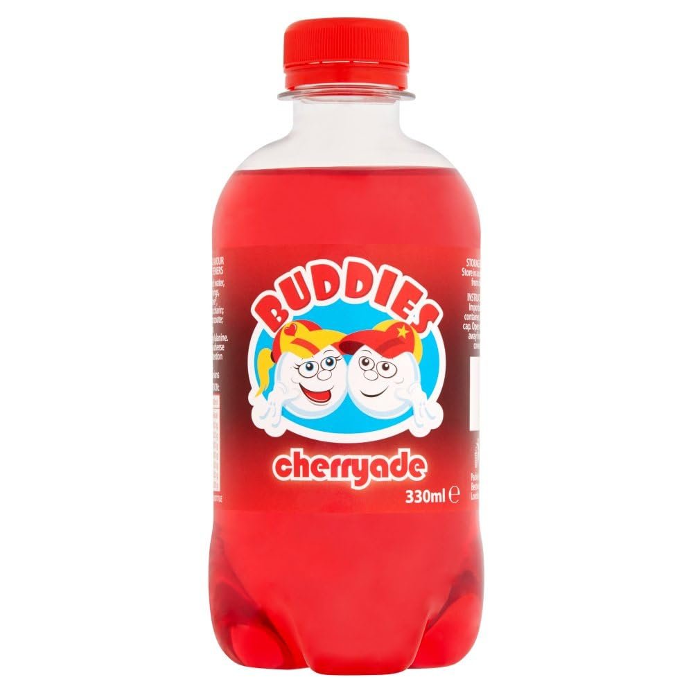 Buddies Cherryade - 24 x 330ml Bottles - Fun Fizzy Fruit Drink