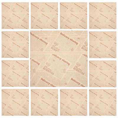 NESTINGHO 100pcs Oilproof Food Wrapping Paper for Sandwiches and Fried Chicken, Stylish Non-Stick Baking and Packing Paper, 25x25cm, Sturdy and Not Easy to Tear for Food