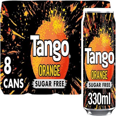 Tango Assorted Soft Drinks Multipack 8 x 330ml Mixed Flavours Fizzy Soda Cans, Refreshing Carbonated Beverages (Orange Original)