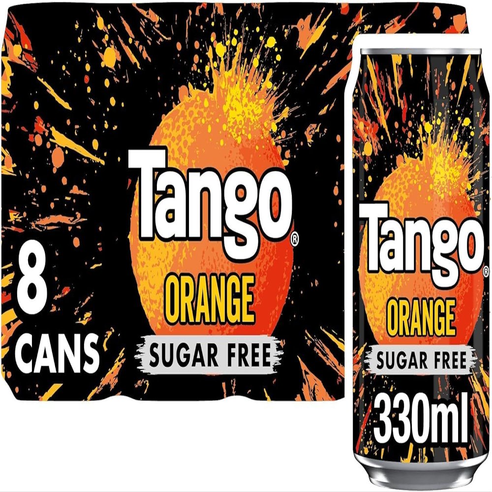 Tango Assorted Soft Drinks Multipack 8 x 330ml Mixed Flavours Fizzy Soda Cans, Refreshing Carbonated Beverages (Orange Original)