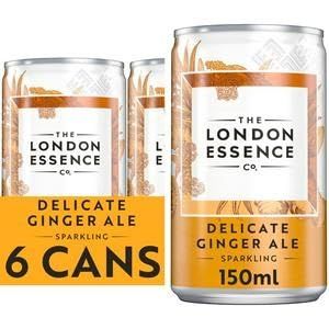 London Essence Co. Premium 6 x 150ml Multipack | Sparkling Soft Drink for Cocktails (London Essence Delicate Ginger Ale 6 X 150Ml)