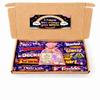 Chocolate Gift Hamper Treat for Boys & GirlsAssorted Chocolates, Goodie Bag, Stickers, Charms & Motivational Card Birthday Party Sweet Gift Box (Pink Goodie Bag, Large Box, Rainbow Card)