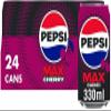 Multipack 330ml Cola Cans Pack of 24 Zero Sugar Fizzy Soft Drink Full Flavour Cola Papsi Max Style Beverage (Max Cherry No Sugar Cola Cans) view 1