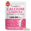 Calcium Supplements Calcium Tablets Calcium Carbonate Supplement for Men & Women 1200mg with Vitamin D3 + K2 + B1 + B2 & B12 Bone Support Supplement 120 Softgels