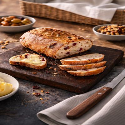 Fakhri Cranberry Raisin & Cashew Bloomer Stonebaked Bread Ideal for Breakfast Sandwiches