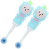 NOLITOY Children Toothbrushes Oral Care with Bear Shape 2pcs Soft Bristle Extra Safe and Lovely Silicone Material Manual Kids Teeth Brush for Toddlers, Back to School view 1