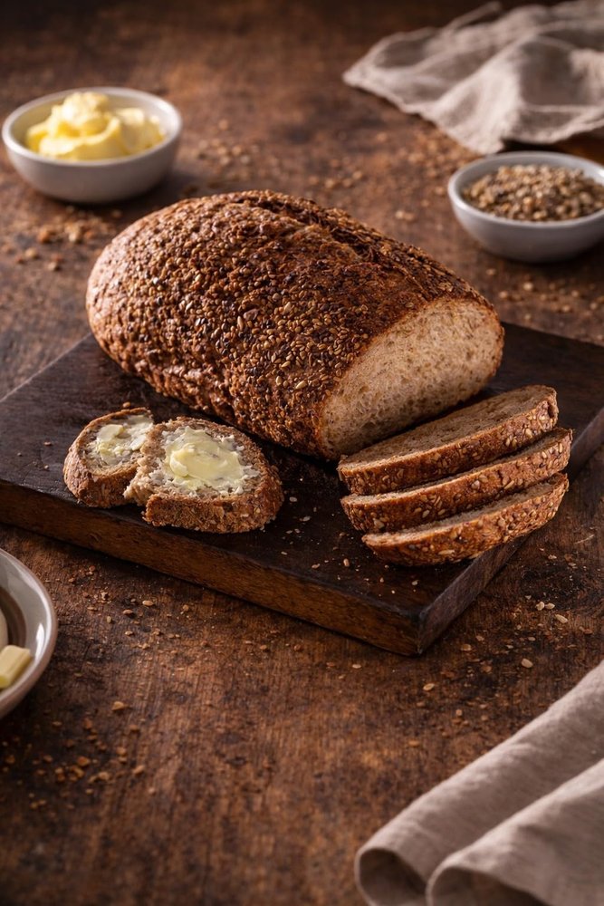 Fakhri Finest Seeded Sourdough Sliced Loaf 800g Stonebaked Bread Ideal for Sandwiches Meals