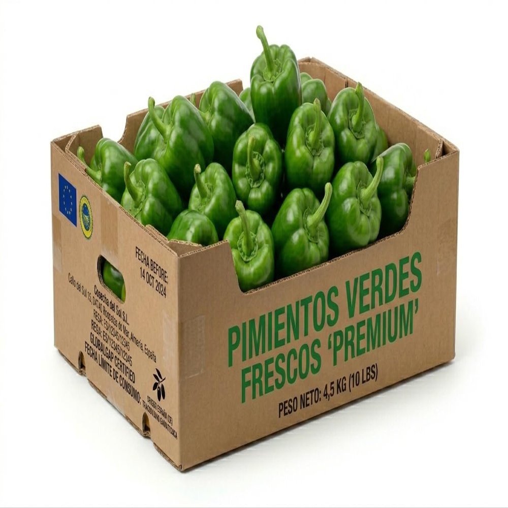 Fresh Green Bell Pepper, Premium Quality, 4.5 kg Box