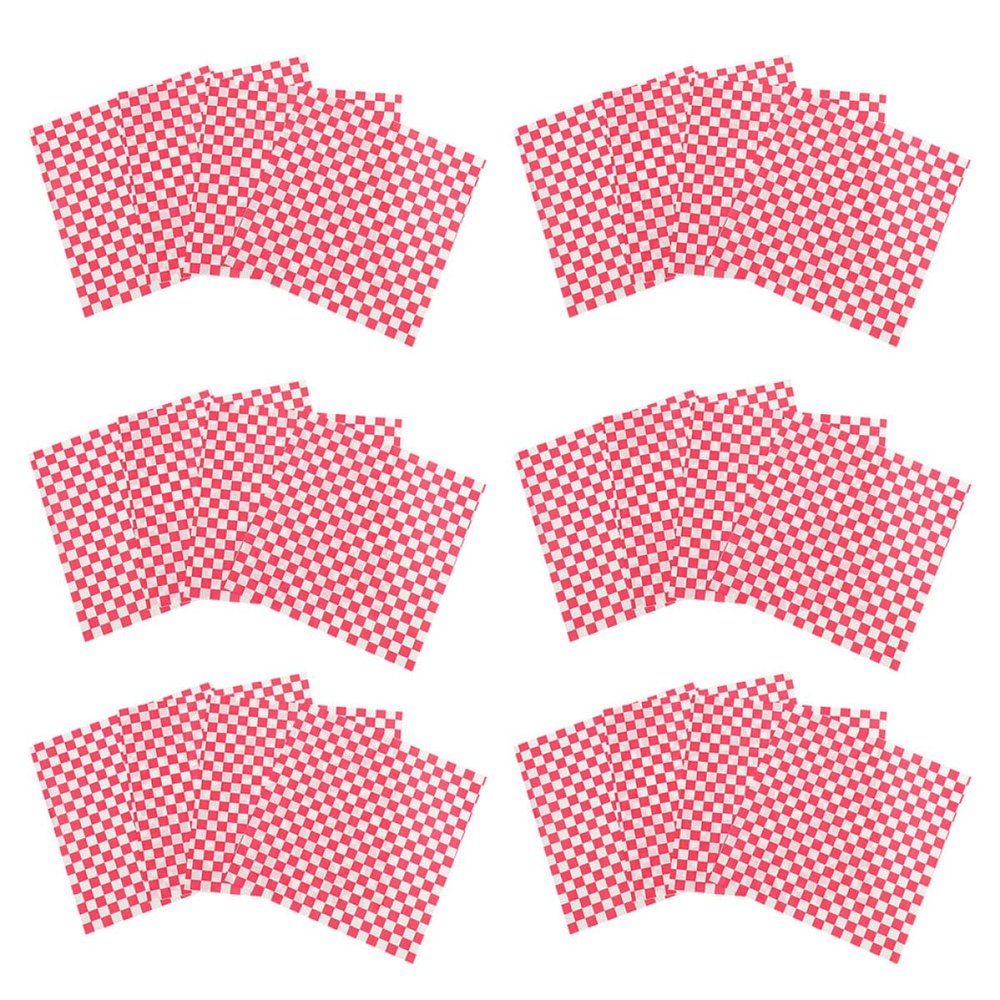 BESPORTBLE Sandwich Paper with Checkered Pattern Greaseproof 50 Sheets Food Wrapping Paper Compact Keeps Food Sturdy for Restaurants and Parties