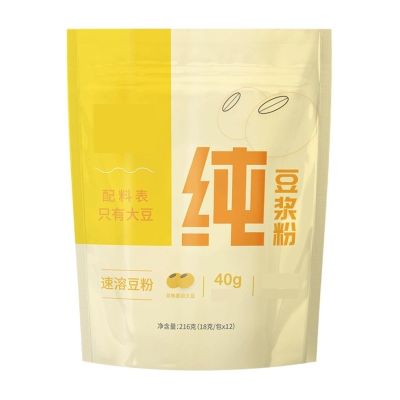 216g Pure Soy Milk Powder, 12 Packets, Original Flavor Instant, Individually Packaged For Easy Preparation(1pcs)