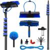YFSMBD 18.3m/60ft Carbon Fibre Telescopic Water Fed Window Cleaning Pole with Brush, Squeegee & Cobweb Brush 20m Hose & Soap Dispenser for Windows,Solar Panels,Conservatory, Gutter, Roofs & Cars view 1