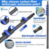 YFSMBD 18.3m/60ft Carbon Fibre Telescopic Water Fed Window Cleaning Pole with Brush, Squeegee & Cobweb Brush 20m Hose & Soap Dispenser for Windows,Solar Panels,Conservatory, Gutter, Roofs & Cars view 2
