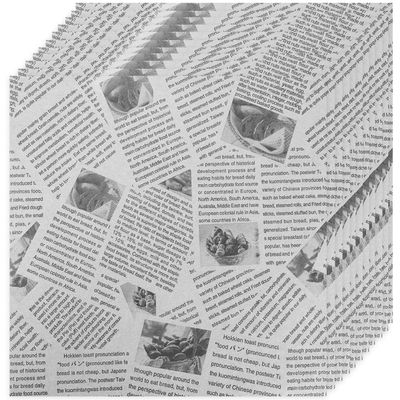 MAGICLULU 100pcs White Newspaper Style Greaseproof Food Wrapping Paper Sheets for French Fries and Sandwiches, Waterproof Paper for Family Gatherings and Weddings