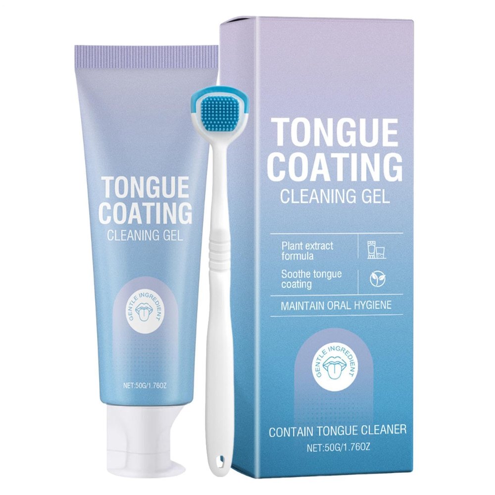 Breath Gel, Tongue Cleaner Scraper Kit, Mouth Care Paste with Freshness Feature, Gentle Tounge Hygiene Solution, Smooth Cleaning with Ergonomic Style, Mouth Care for Daily Freshener Breath