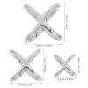Beavorty Stainless Steel X Shaped Scarf Clip Buckles 3Pcs Silver for Bandanas and Pleated Scarves Versatile Use view 2