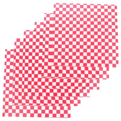 DONFAMDS Greaseproof Baking Paper Pads Food Safe 200pcs Red Checkered Multi-Functional Paper Liner for Kitchen and Baking Use for Pizza, Snacks, and Fries