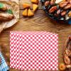 DONFAMDS Greaseproof Baking Paper Pads Food Safe 200pcs Red Checkered Multi-Functional Paper Liner for Kitchen and Baking Use for Pizza, Snacks, and Fries view 4
