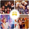 Yellow Mustache Fake Eyebrow Set - Self Adhesive Plush Fiber | Facial Hair Costume Funny For Christmas Cosplay Party Scene Use | Reusable Stick On Use view 4
