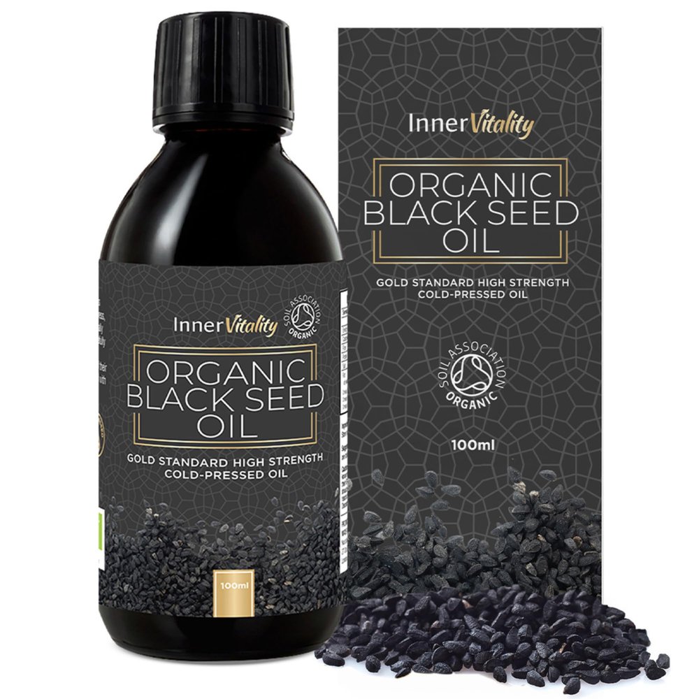 Black Seed Oil Organic Cold Pressed Up to 5X Strength Thymoquinone | Gold Standard Pure Virgin Nigella Sativa (Black Cumin, Kalonji) | Inner Vitality (100 ml)