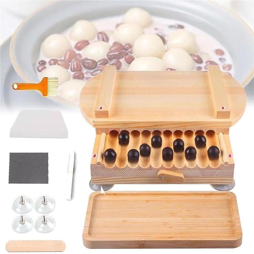 Manual Tapioca Pearl Maker Tool with Double Handle and Sliding Baffle Design for Bubble Tea Dessert Stores