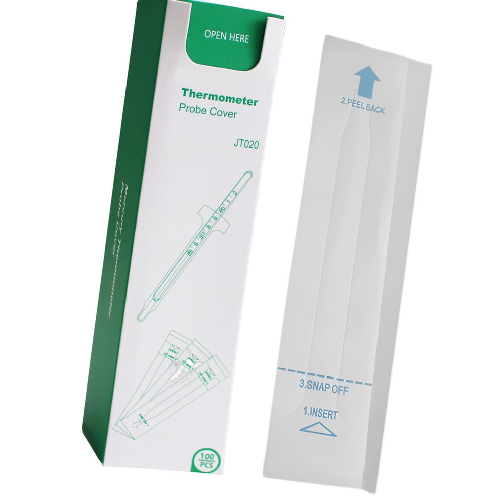 100 Thermometers Covers Fit Standard Safe Protector Cover Clear Temperature Sheath Sleeves Probe Covers