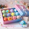12 Pcs Bath Bombs, Bubble Bath Balls with Natural and Organic Ingredients, Fizzy Balls with Surprise Inside, Colorful Fizzes Bathbombs for Birthday, Party, or Easter Gifts(Glow-in-the-Dark Edition) view 3