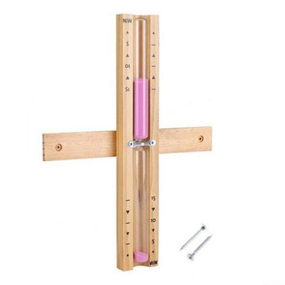 15 Minute Hourglass Sand Timer Sand Sauna Room Wooden Rotating Sand Clock with Prime for for Timing Resistance Spa Yoga Exercise White Sea Heat(Pink)